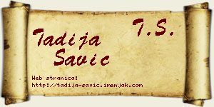 Tadija Savić vizit kartica